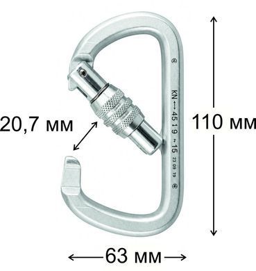 Карабін сталевий First Ascent Worker 50 kH keylock
