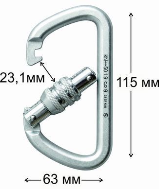 Карабін сталевий First Ascent Worker 50 кН, трапеція
