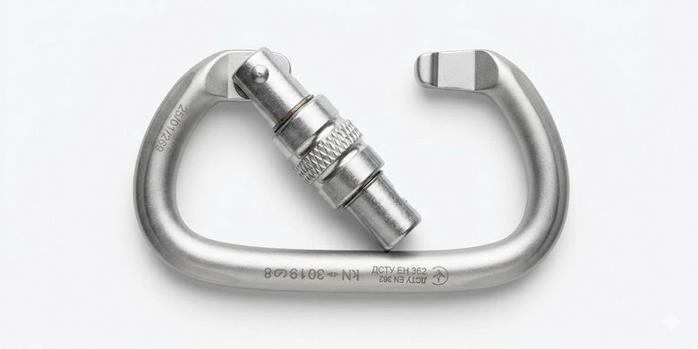 Овальний сталевий карабін First Ascent Ovum Keylock 30 кН