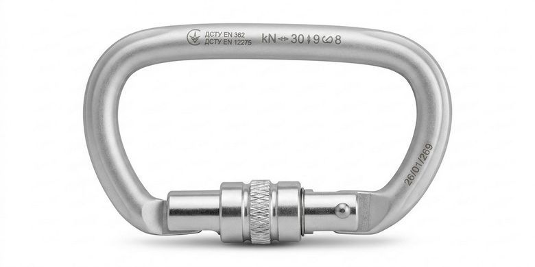 Овальний сталевий карабін First Ascent Ovum Keylock 30 кН