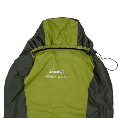 Спальник Tramp Windy Light (+10&deg;С/+5&deg;С/-10&deg;С), Оливковий, Праворуч (R)