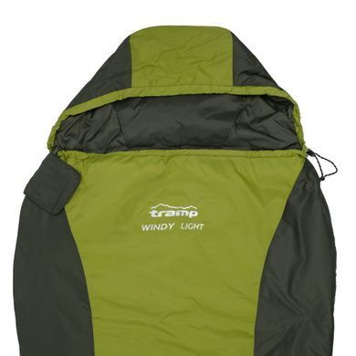 Спальник Tramp Windy Light (+10&deg;С/+5&deg;С/-10&deg;С), Оливковий, Праворуч (R)