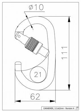 Карабин стальной овальный Climbing Technology Pillar Steel SG 3C4630A