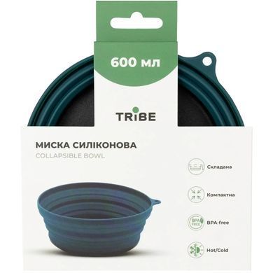 Миска силіконова Tribe Collapsible Bowl 600 мл, Синій