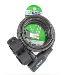 Велосипедный замок Neko NK-505-10 спираль ключ 10х1800мм