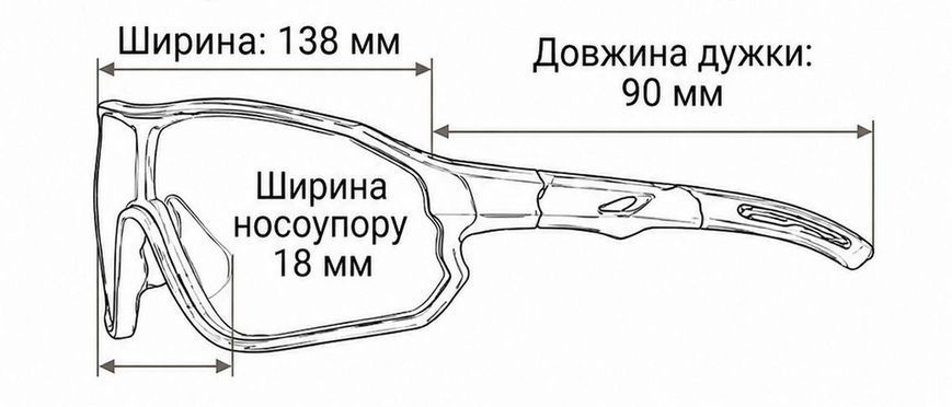 Спортивні велоокуляри AVK Veloce black, Чорний