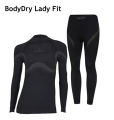 Комплект жіночої термобілизни BodyDry X-Fit Lady, Чорний, Чорний, L